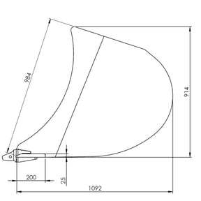 Tieflöffel 1400mm 140cm MS10 KL6 | Robuster Baggerlöffel für Bauarbeiten